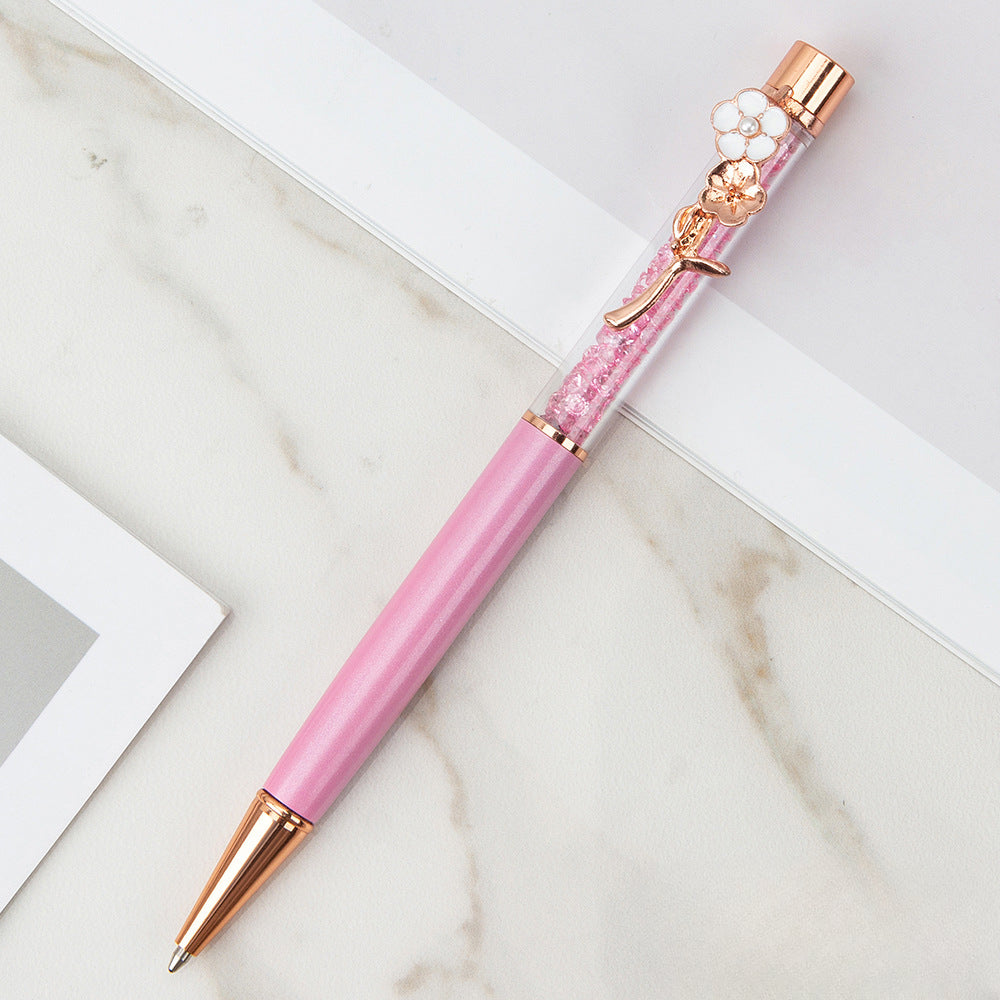 Wholesale Creative Flower Metal Rhinestone Ballpoint Pen